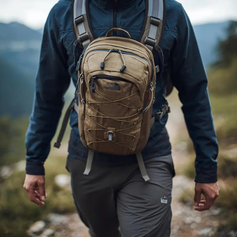 Sacoche de randonnée portée sur la poitrine avec sac à dos lors d’une marche en montagne Passion Randonnee