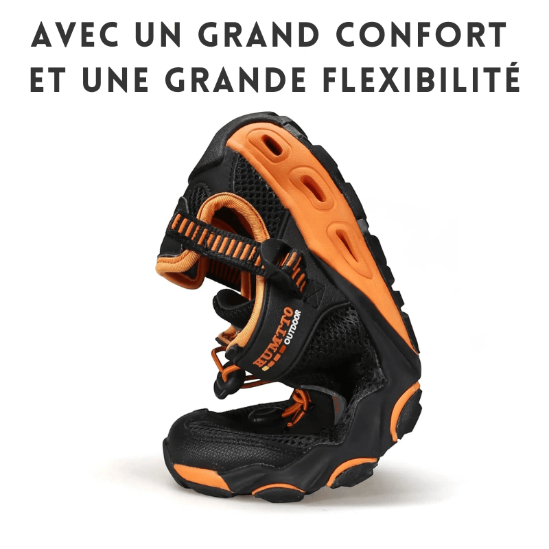 Chaussures de randonnee aquatique homme Passion Randonnee, flexibles avec systeme de drainage.