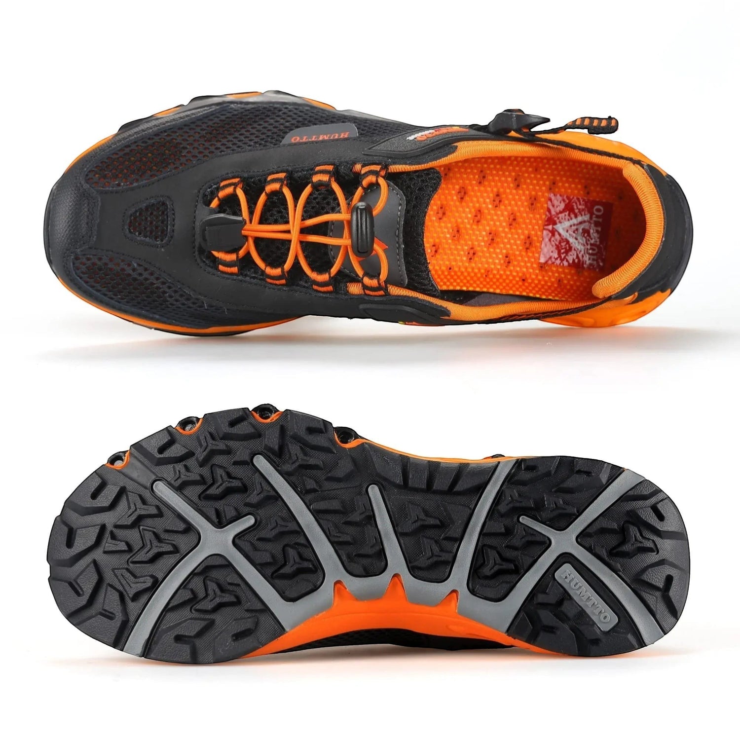 Detail chaussures randonnee aquatique homme avec vue dessus et semelle antiderapante pour une accroche optimale.