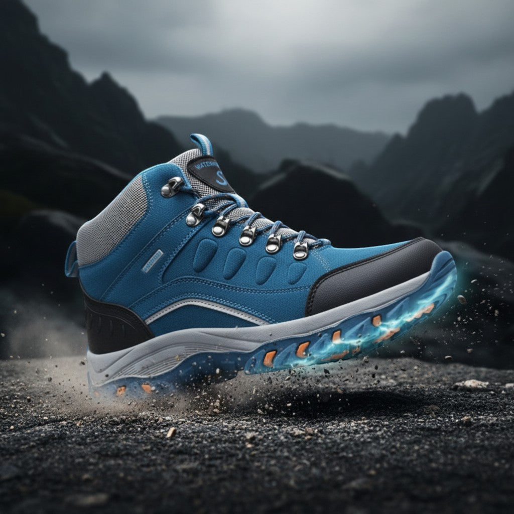 Chaussures de randonnée hiver femme avec semelle crantée offrant une excellente accroche sur terrain glissant.