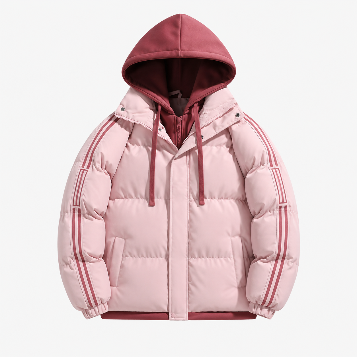Doudoune mixte hiver Passion Randonnee de profil, legere et compressible.