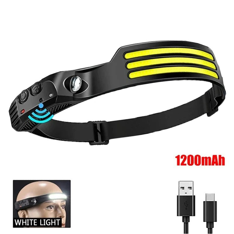 Lampe frontale Passion Randonnée 3 LED avec accessoires, batterie 1200 mAh, câble USB et éclairage blanc pour les activités outdoor.