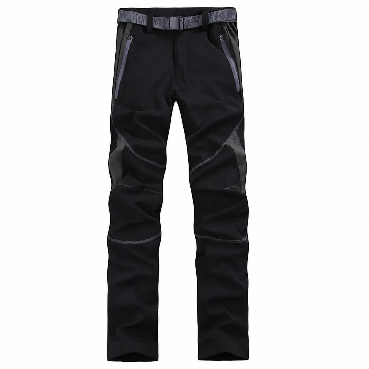 Pantalon de randonnée femme noir Passion Randonnée, vue de face, avec coupe technique, ceinture réglable et finitions adaptées aux sorties outdoor.