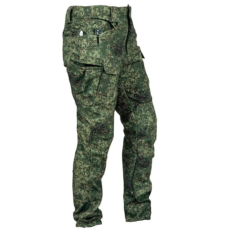 Pantalon de randonnée chaud pour homme Passion Randonnée, motif camouflage, avec de nombreuses poches cargo et genoux renforcés.