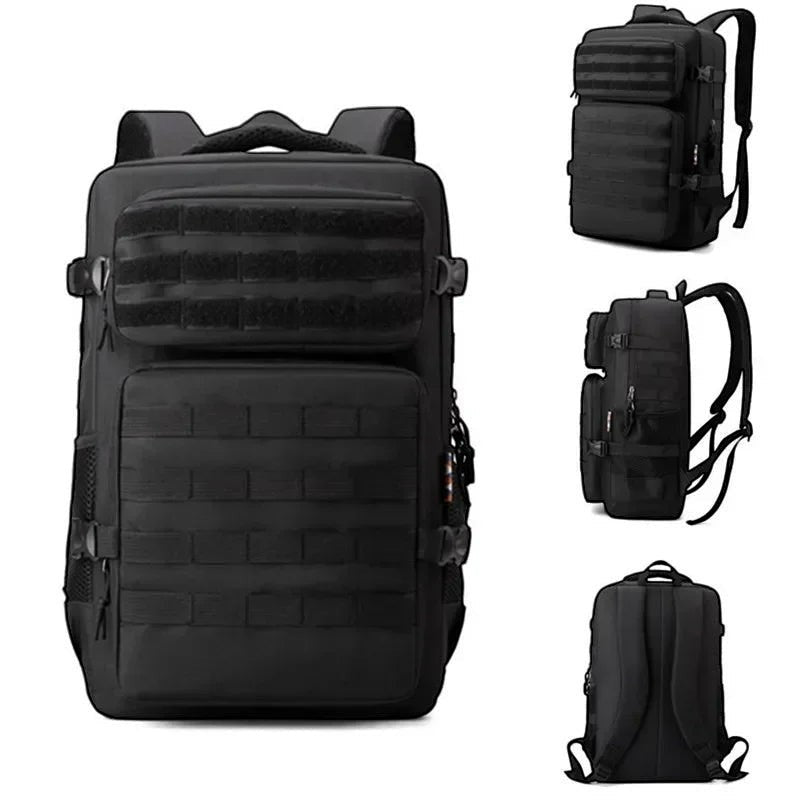 Sac à dos de randonnée Passion Randonnée noir 35 L, résistant, fabriqué en nylon et en tissu Oxford, doté d'un traitement déperlant et de dispositifs antivol.