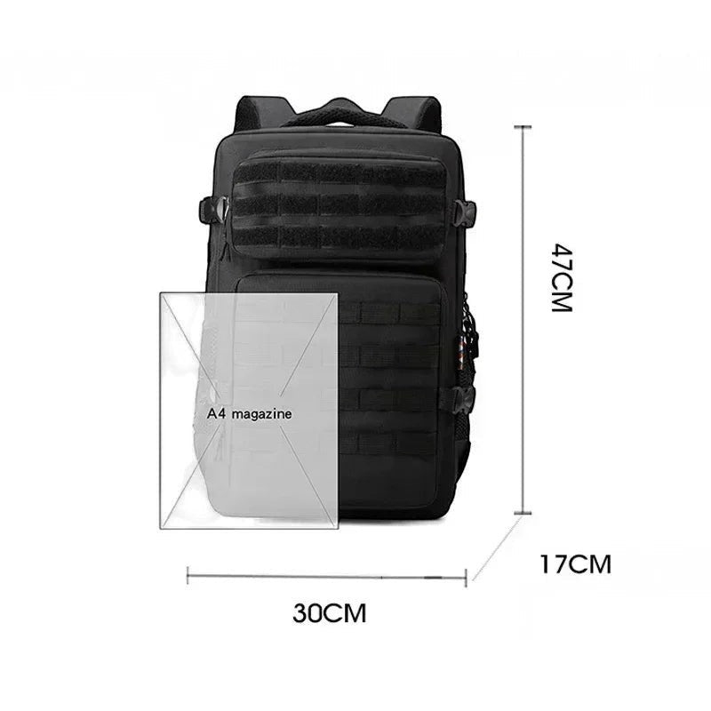 Passion Randonnée noir : sac à dos de randonnée robuste de 35 litres, fabriqué en nylon et en tissu Oxford, doté d'un traitement déperlant et de dispositifs antivol.