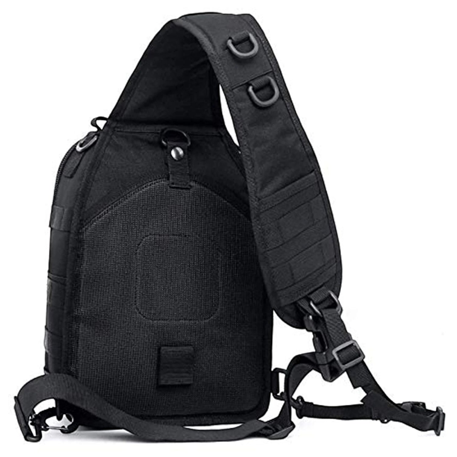 Sac à bandoulière tactique noir Passion Randonnée, compact, en nylon résistant, idéal pour la chasse et la randonnée.