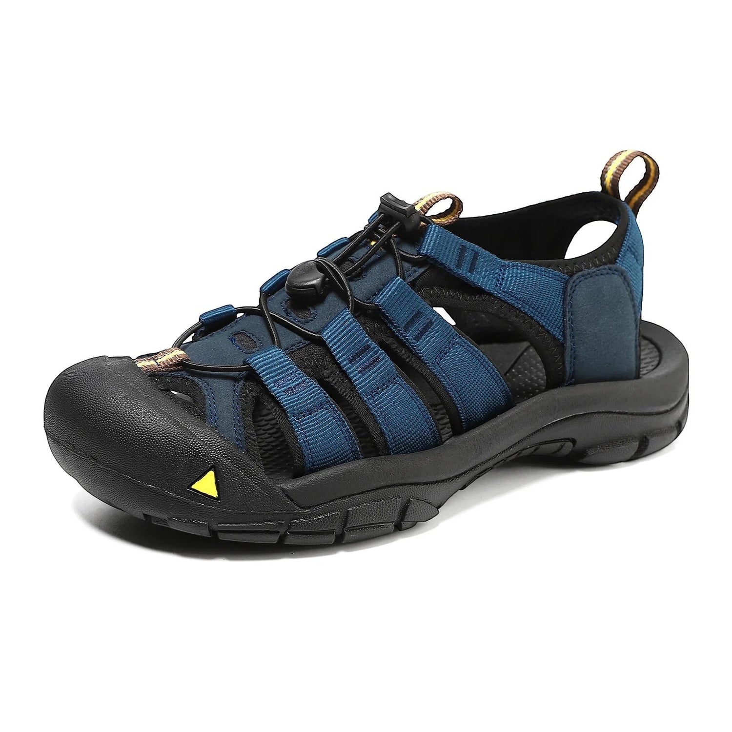 Sandales de randonnée unisexes Passion Randonnée, de couleur bleue, avec semelle en caoutchouc noire et sangles réglables.