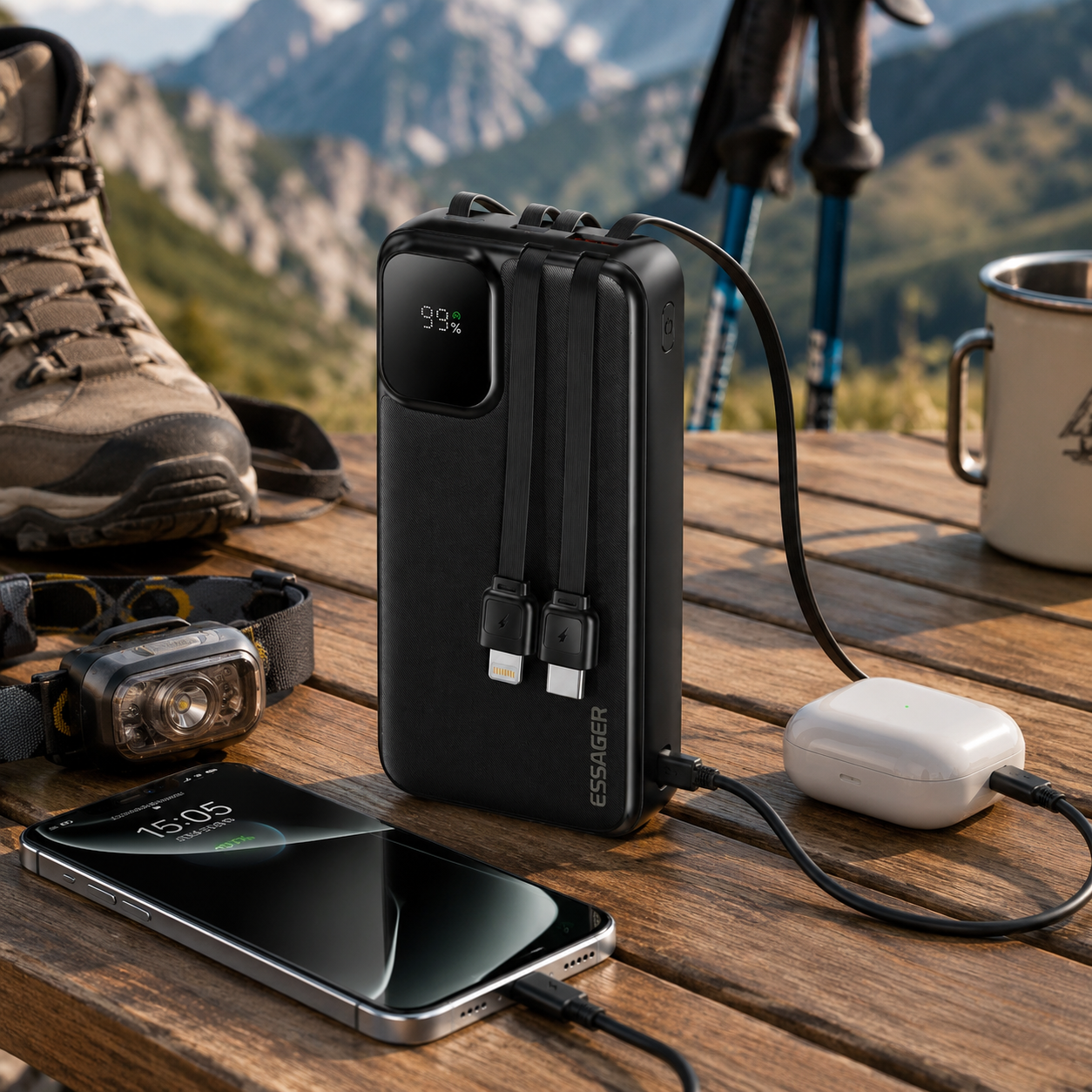 Batterie portable randonnée 20000mAh compacte - Passion Randonnée