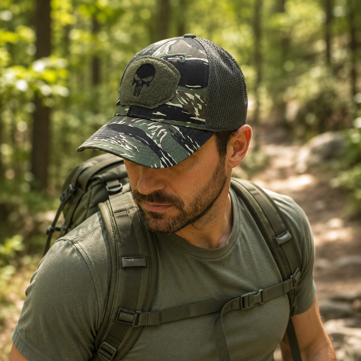 Casquette respirante filet anti-chaleur Passion Randonnee, vue produit fond neutre.