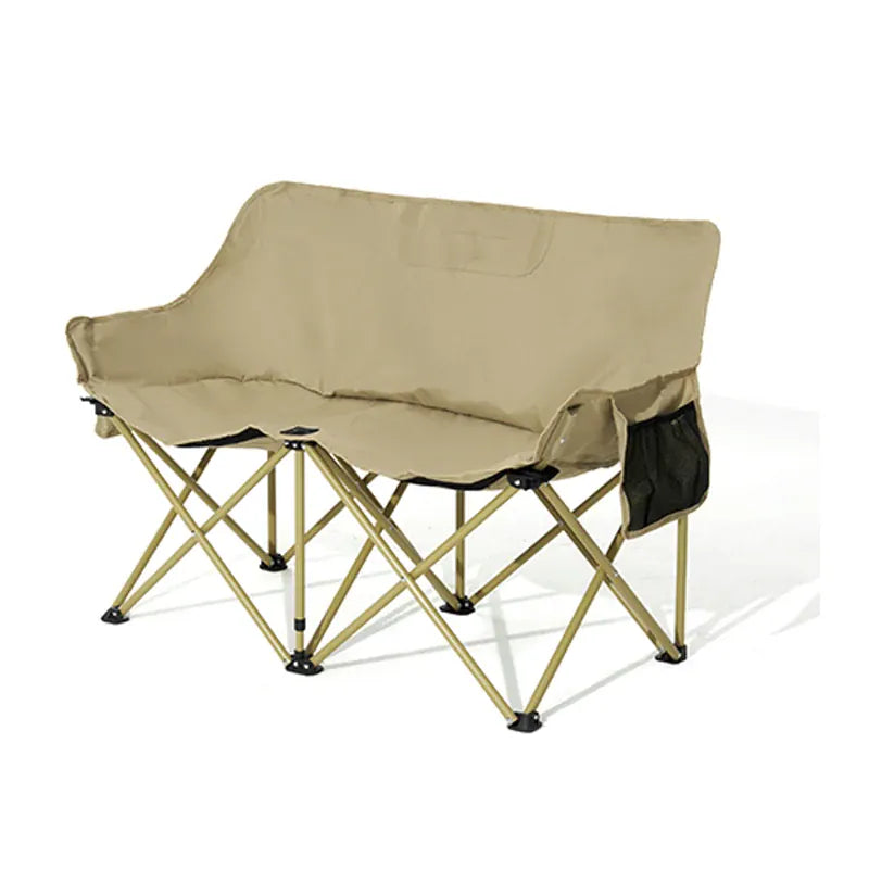 Detail de l'assise de la chaise de camping 2 places pliante Passion Randonnee.