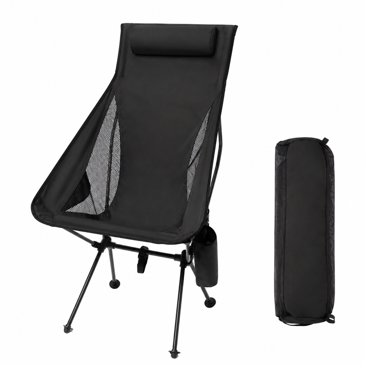 Detail des pieds en aluminium de la chaise camping pliante Passion Randonnee, antiderapants.