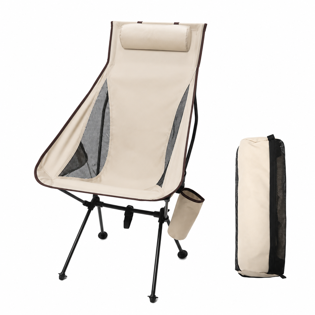 Vue de dos de la chaise de camping pliante aluminium Passion Randonnee.