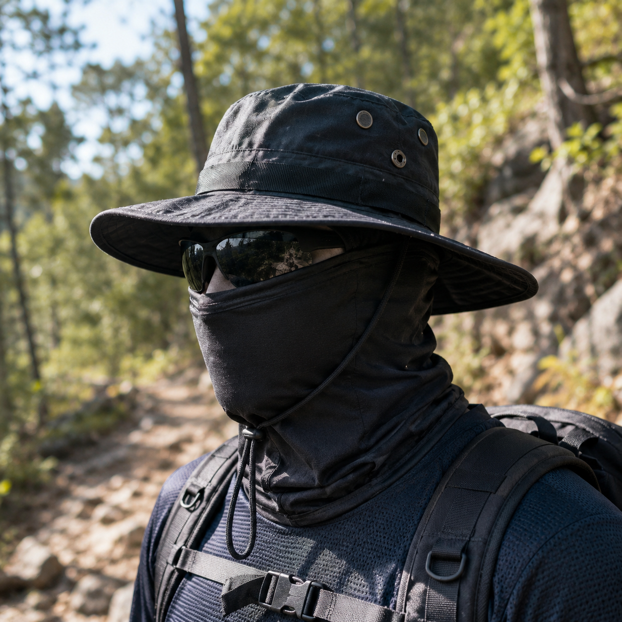 Chapeau camouflage large bord Passion Randonnee porte en exterieur, protection anti-chaleur.