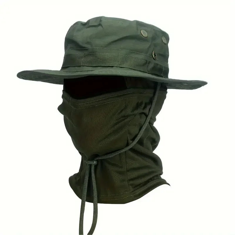 Détail coutures de chapeau randonnée camouflage large bord anti soleil Passion Randonnée.