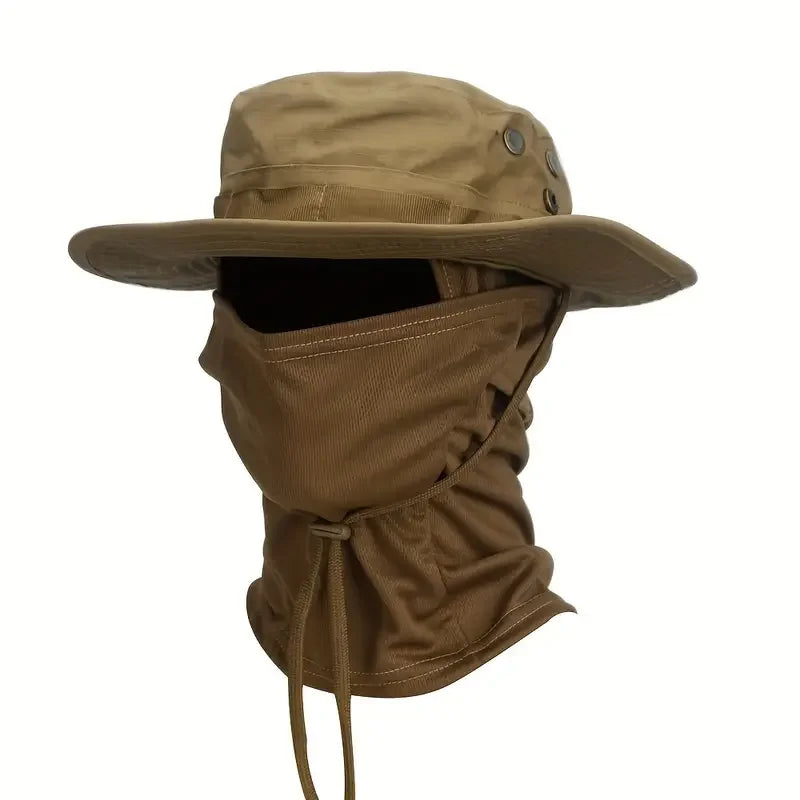 Détail fermeture de chapeau randonnée camouflage large bord anti soleil Passion Randonnée.