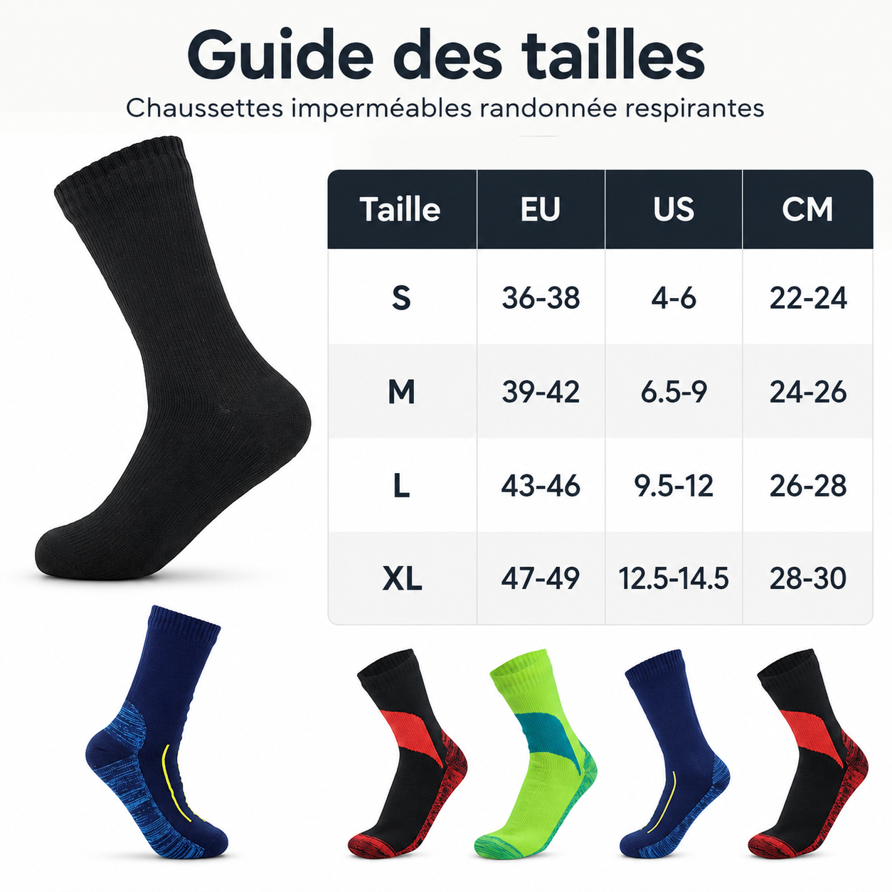 Chaussettes imperméables randonnée respirantes - Passion Randonnée