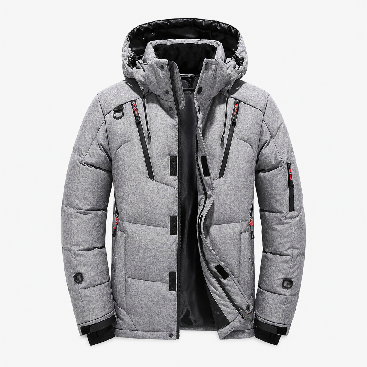 Detail des poches zippees de la doudoune impermeable homme Passion Randonnee, securisees et pratiques.