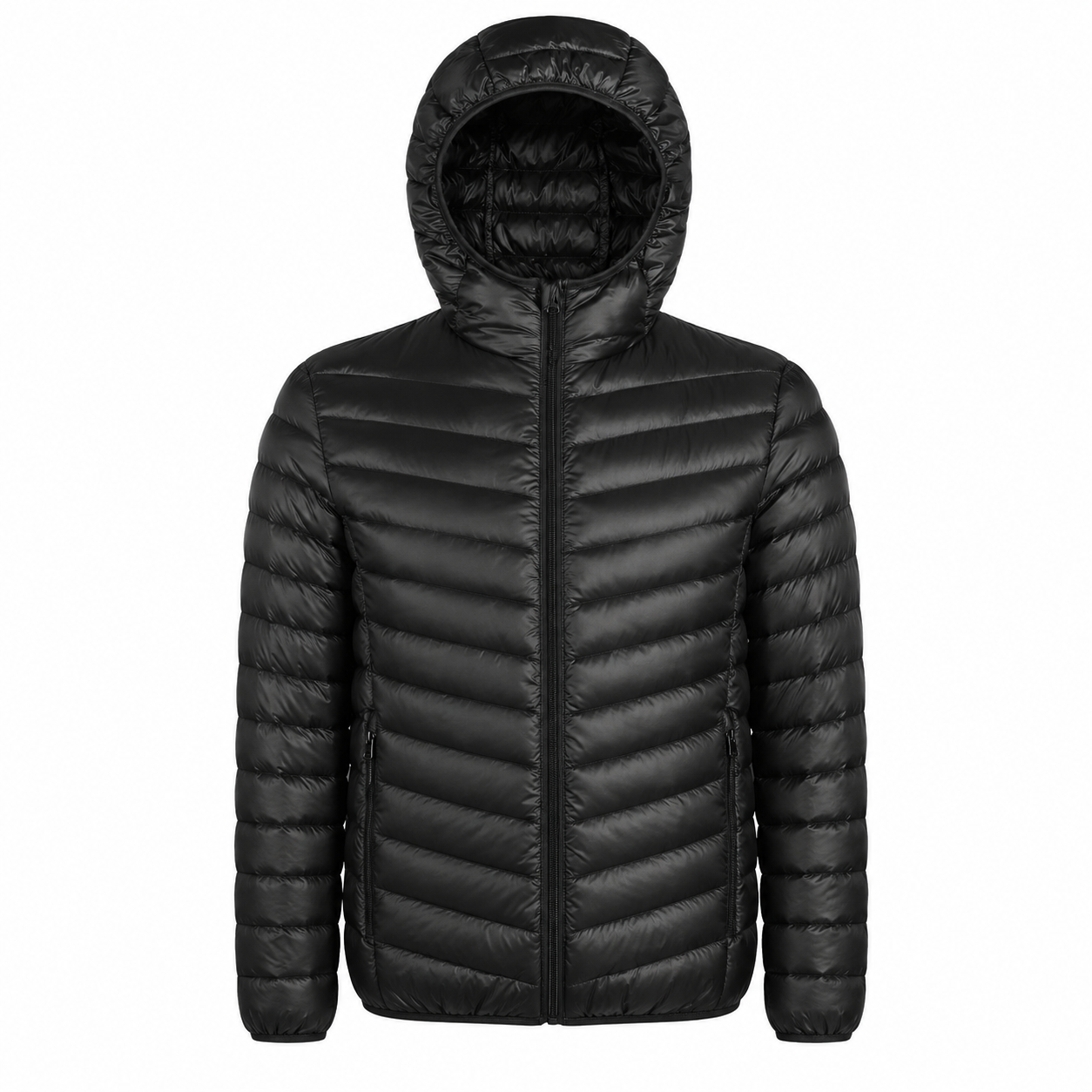 Detail du matelassage leger de la doudoune trekking homme Passion Randonnee, chaleur sans surpoids.