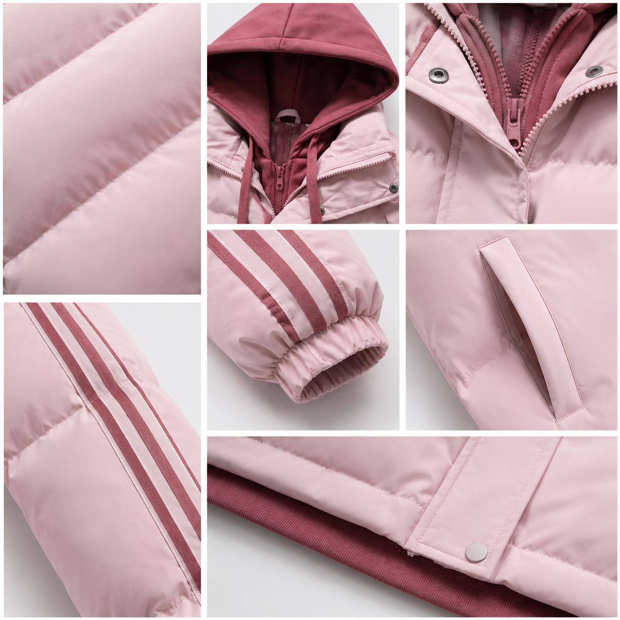 Detail des poches zippees de la doudoune hiver mixte Passion Randonnee, securisees et pratiques.