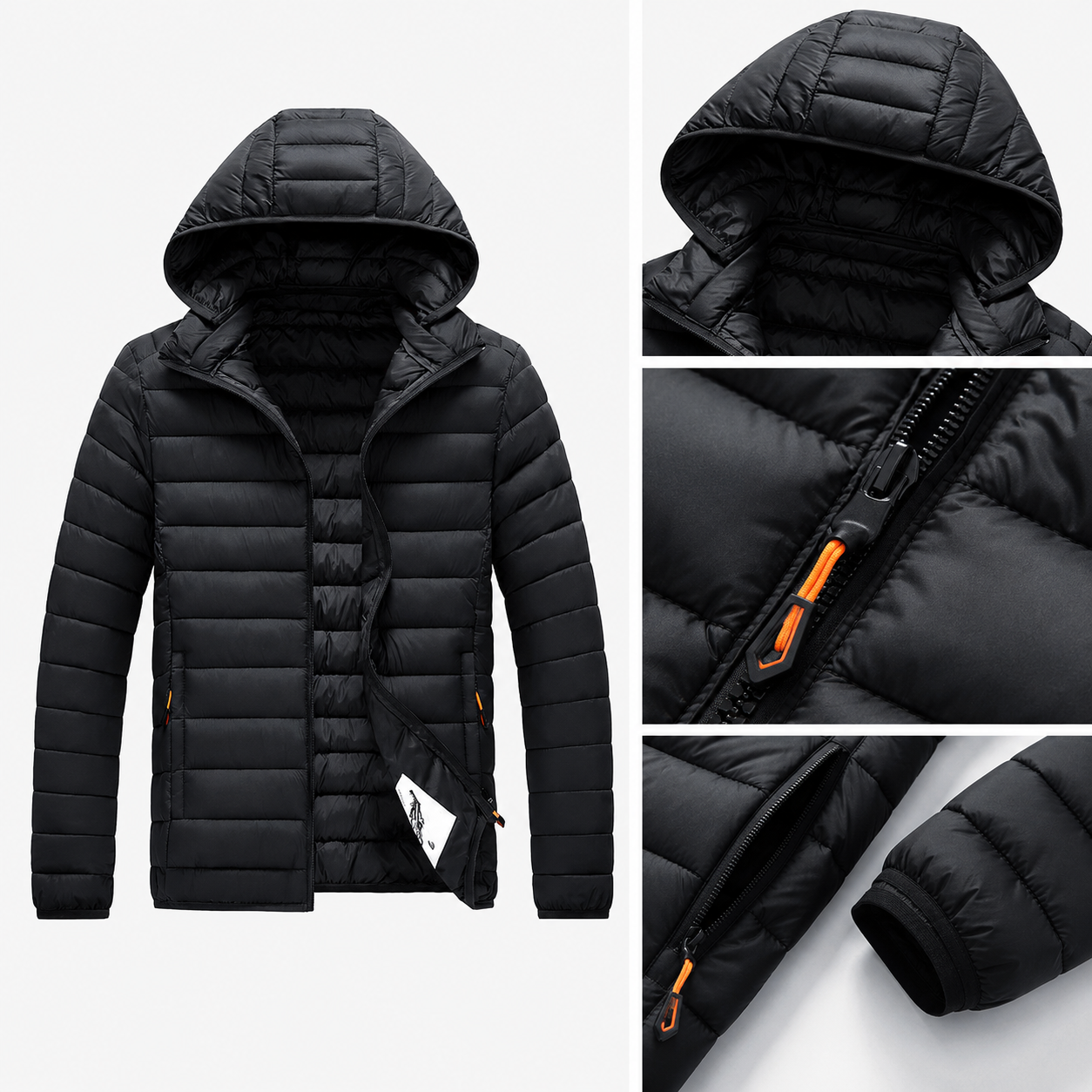 Detail du rembourrage matelasse de la doudoune trekking homme Passion Randonnee, isolation thermique.