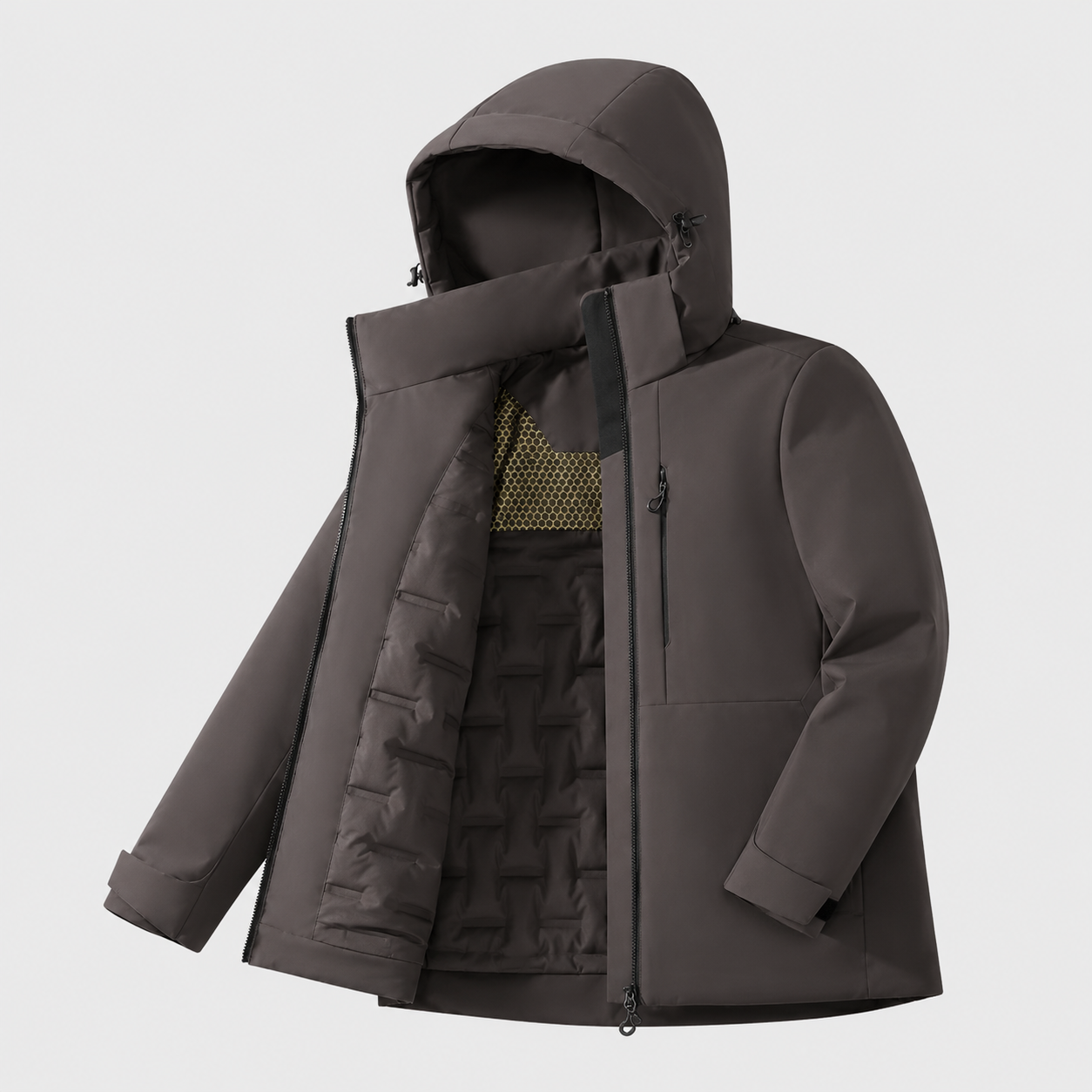 Detail de la fermeture eclair de la doudoune thermique unisex Passion Randonnee.