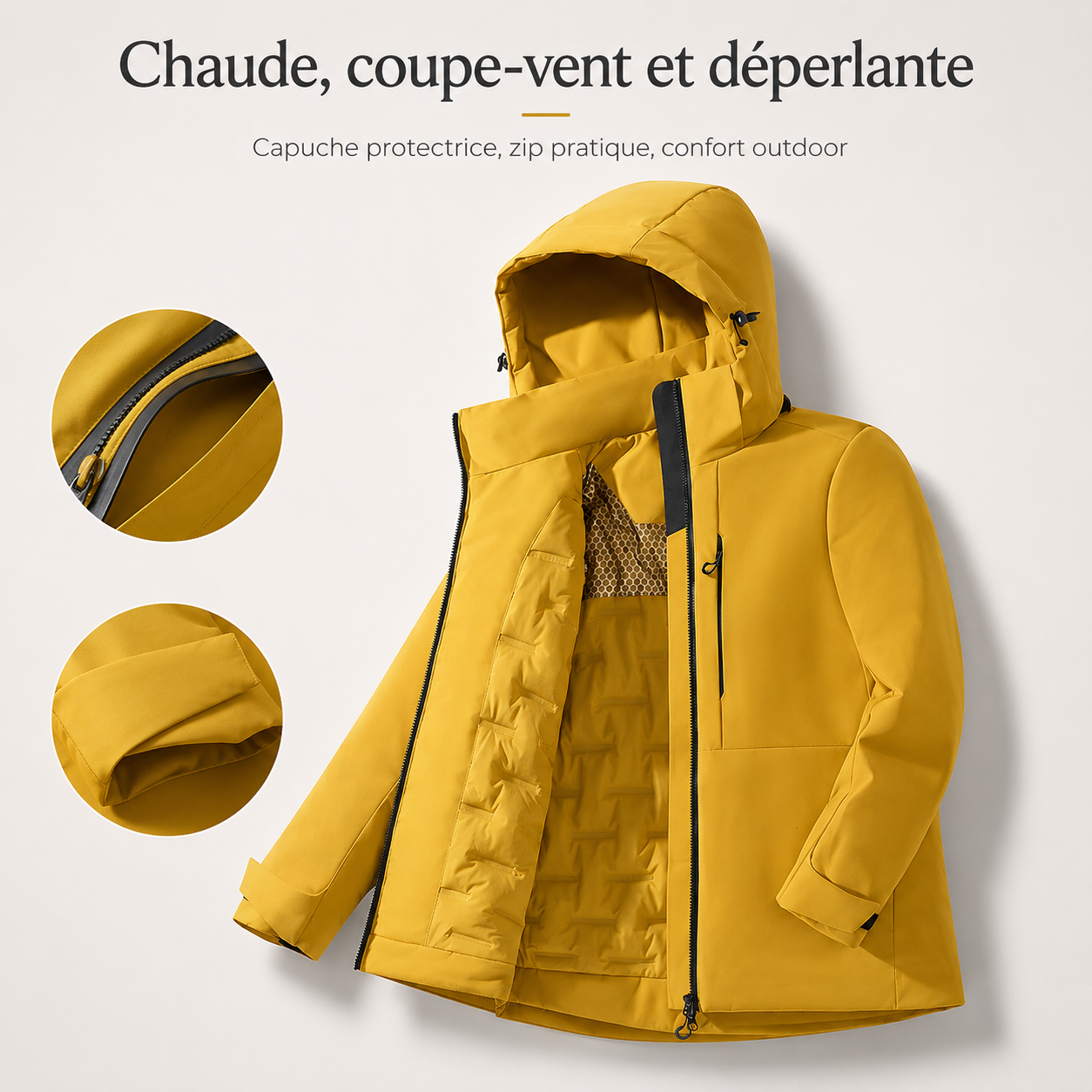 Poches zippees de la doudoune thermique randonnee unisex Passion Randonnee, pratiques et securisees.