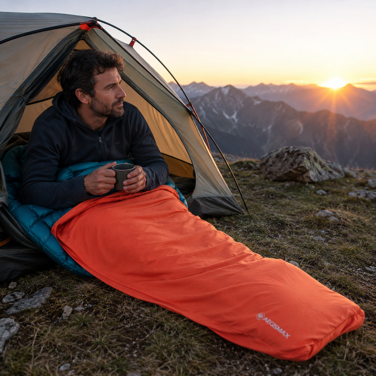 Drap de randonnee chauffant sac de couchage Passion Randonnee, vue de face.