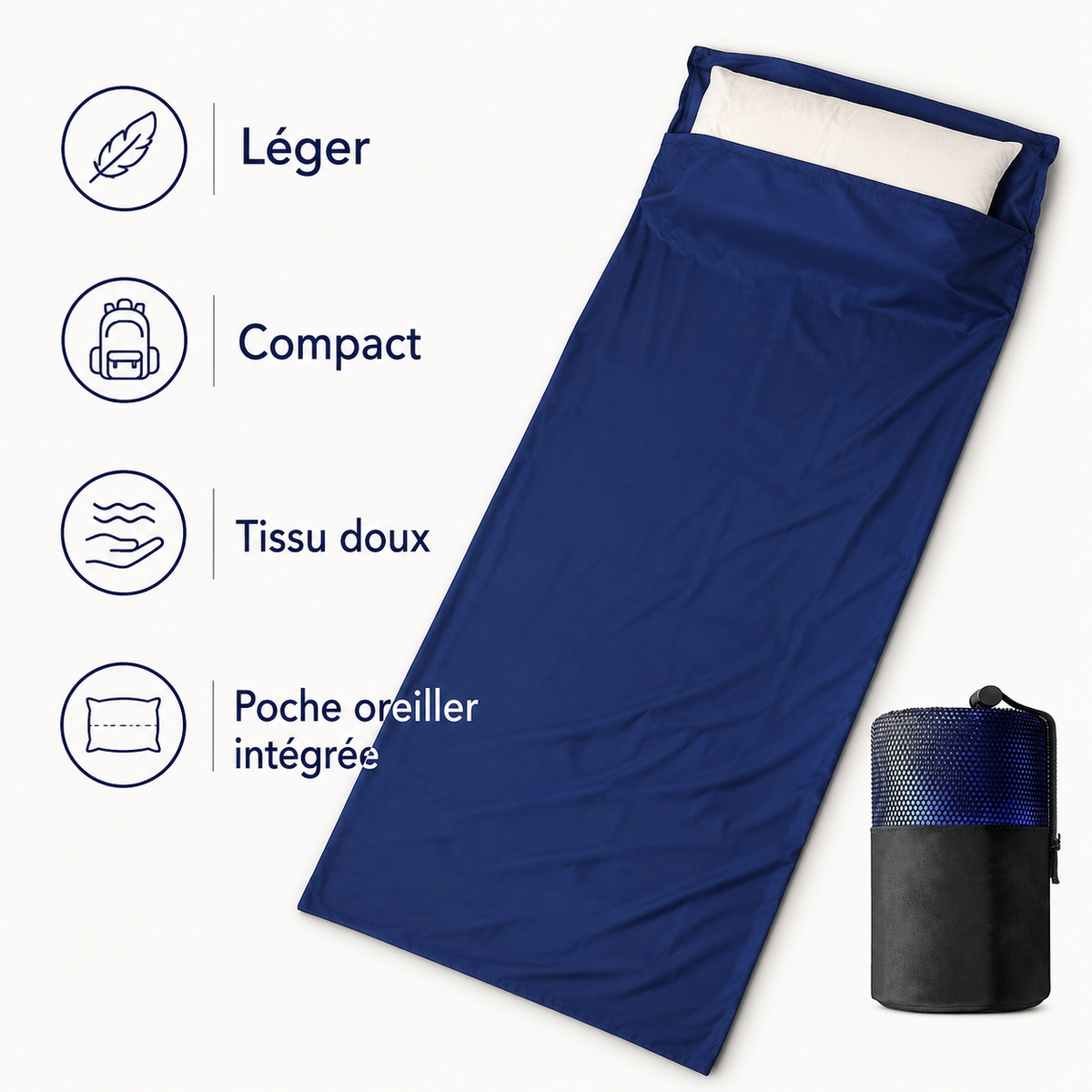 Drap de randonnee leger Passion Randonnee utilise en camping et bivouac.