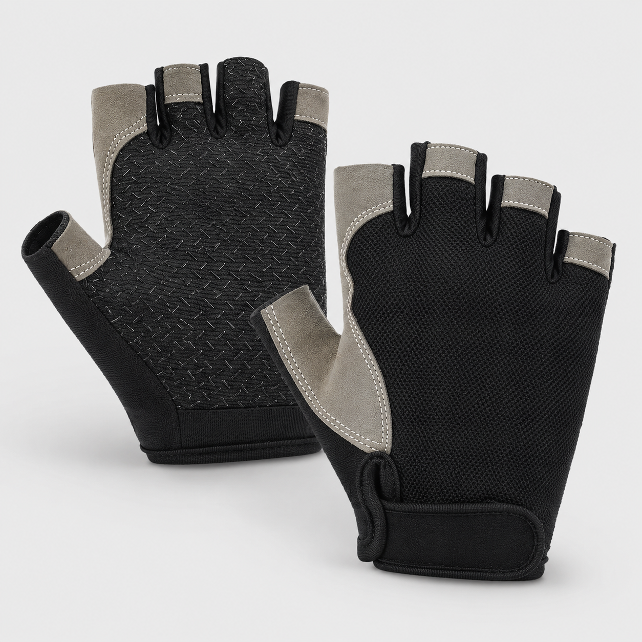 Detail de la paume des gants demi-doigts Passion Randonnee, grip et protection.