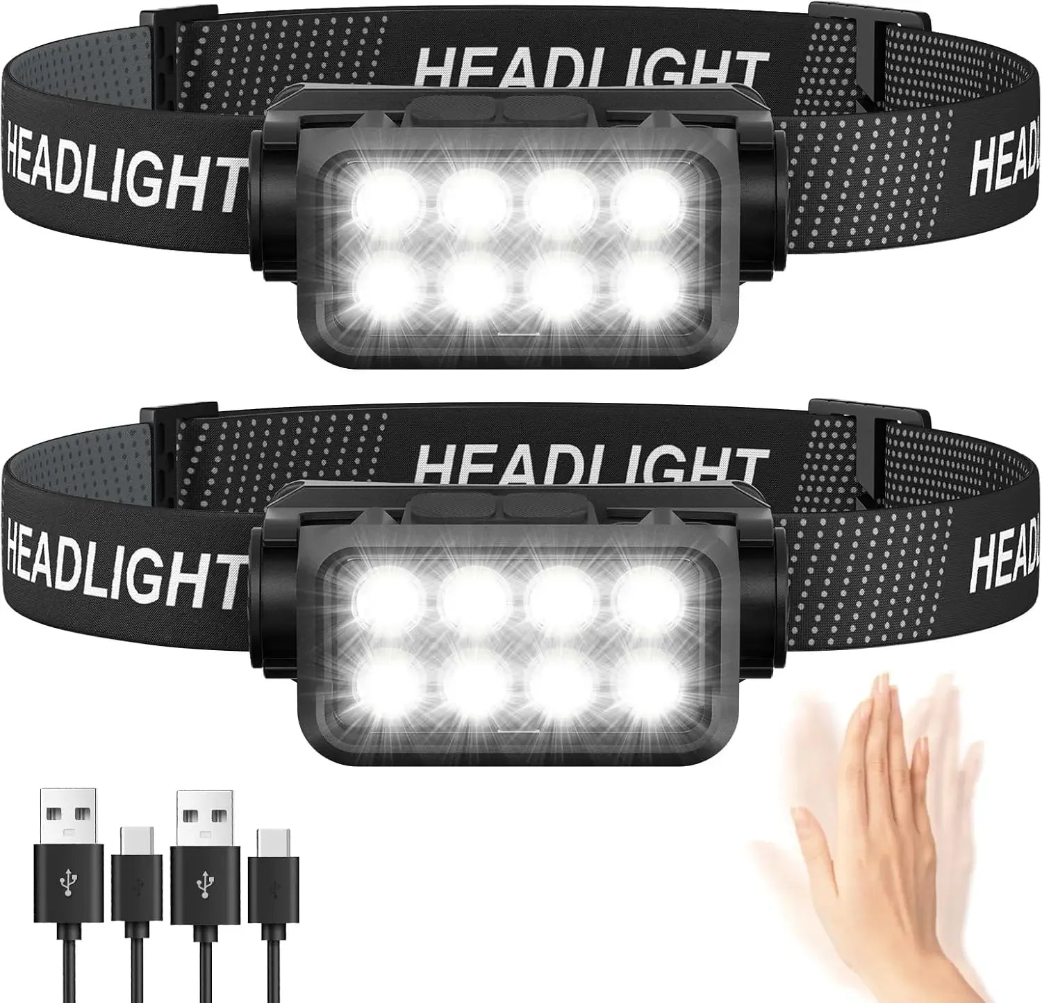Lampe frontale LED éclairage large randonnée Passion Randonnée, vue produit.