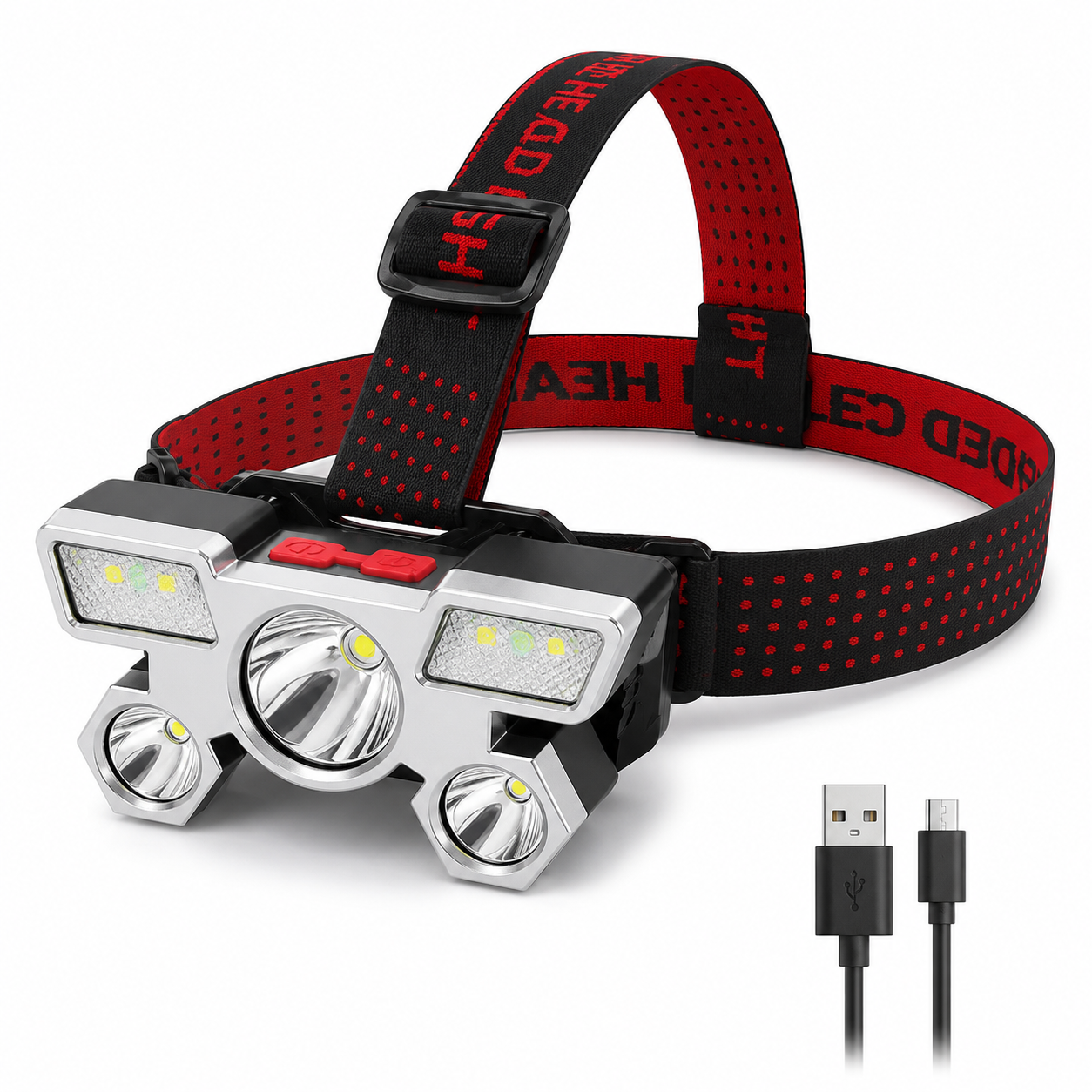 Profil de la lampe frontale multi-lampes Passion Randonnee, legere et robuste.