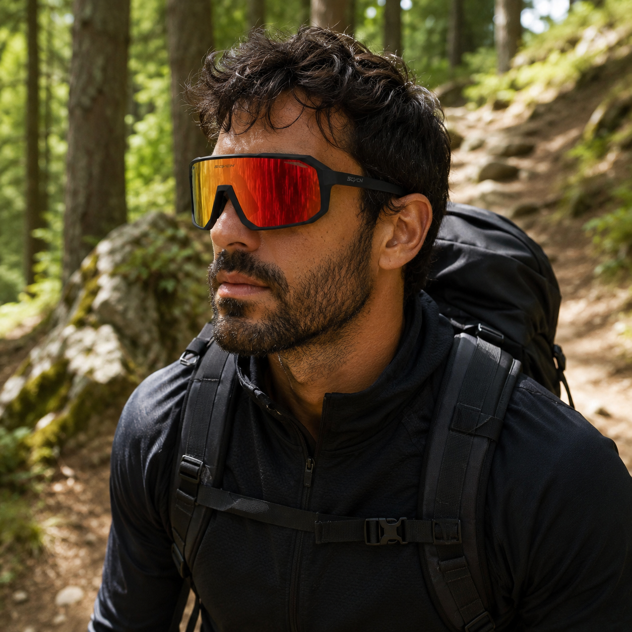 Profil des lunettes de randonnée UV400 Passion Randonnée, monture légère et résistante.