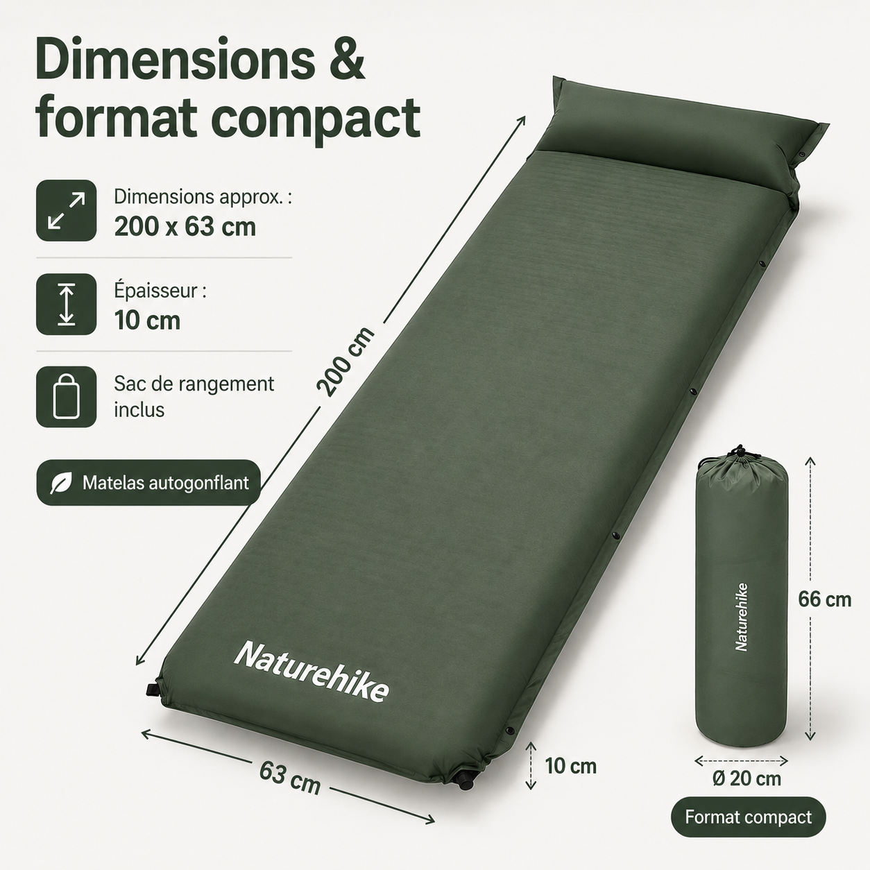 Matelas gonflable epais 10cm Passion Randonnee utilise en camping outdoor.