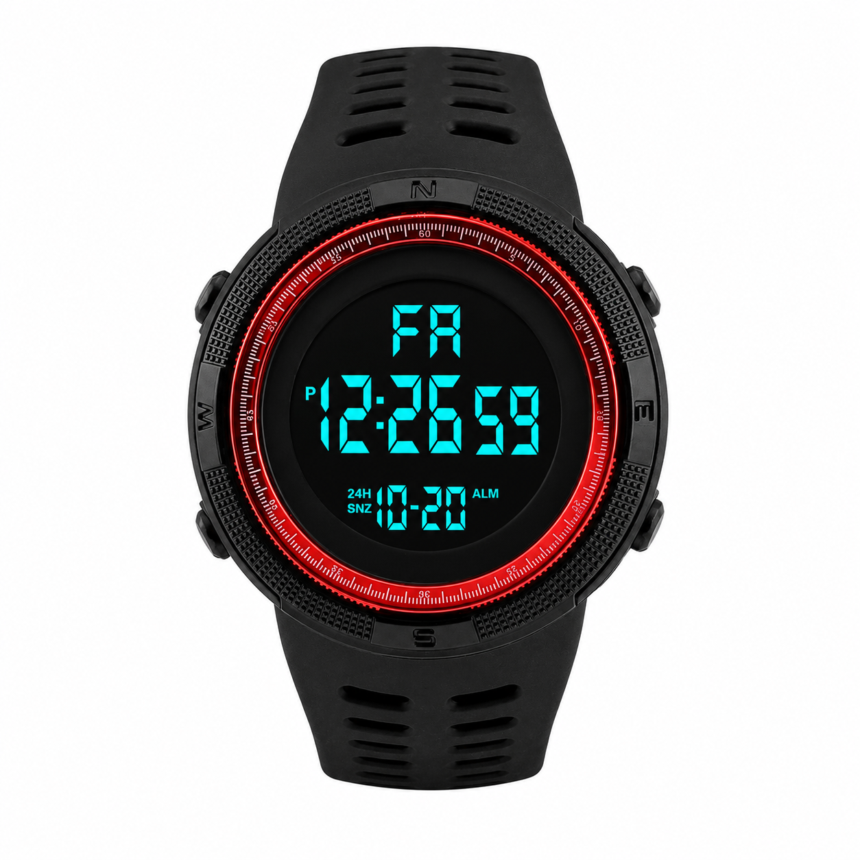 Detail du cadran de la montre sport randonnee etanche Passion Randonnee, affichage clair.