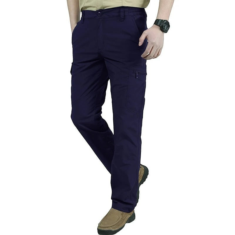 Pantalon cargo homme bleu marine nylon multi-poches respirant Passion Randonnee.