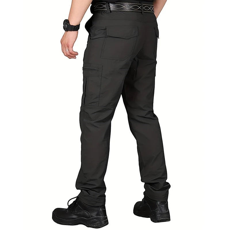 Pantalon cargo homme gris fonce nylon multi-poches stretch Passion Randonnee.