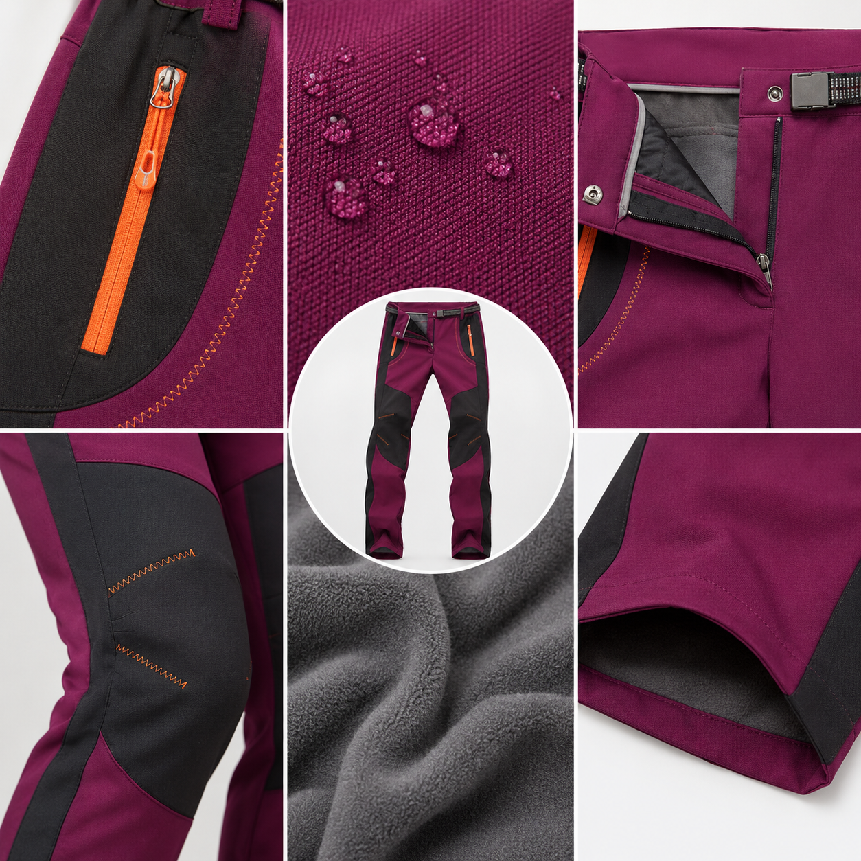 Detail des poches thermiques du pantalon femme protection froid Passion Randonnee.