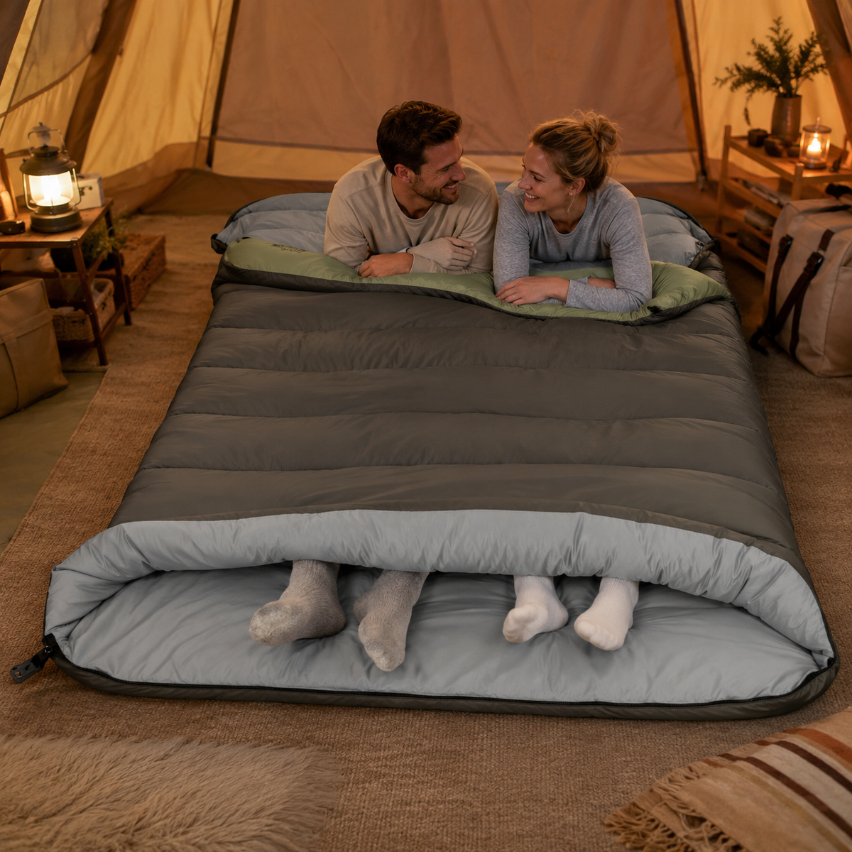Profil du sac de couchage camping 2 personnes chaud Passion Randonnee.
