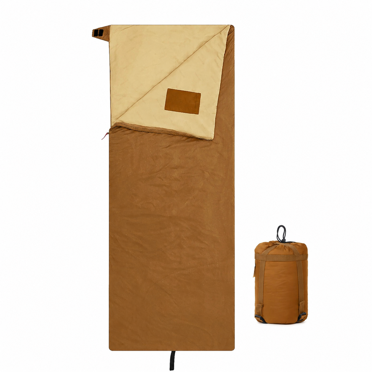 Detail de la fermeture eclair du sac de couchage leger Passion Randonnee.