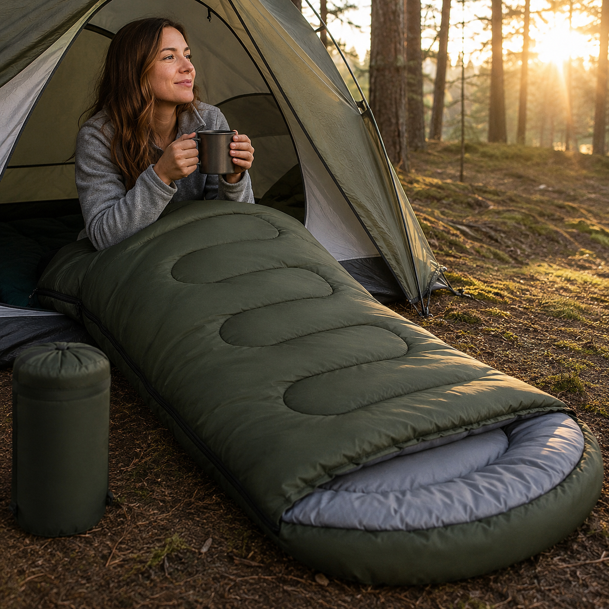 Sac de couchage randonnee 4 saisons Passion Randonnee, vue de face, polyvalent.