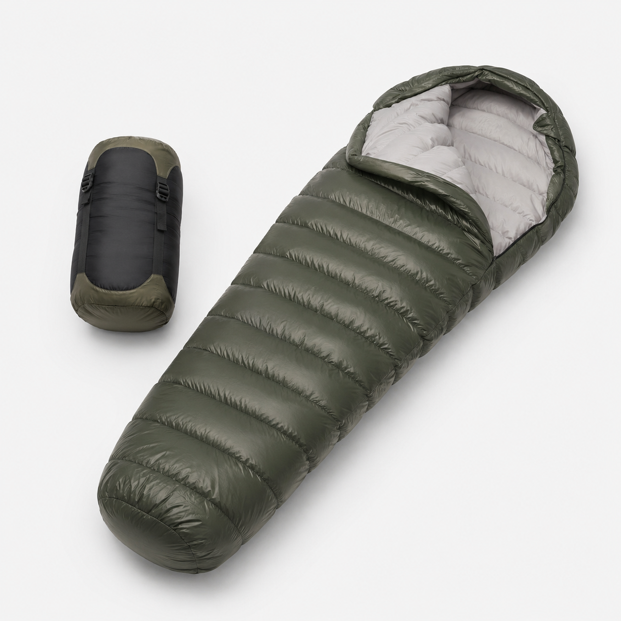 Detail de la fermeture du sac de couchage grand froid Passion Randonnee.