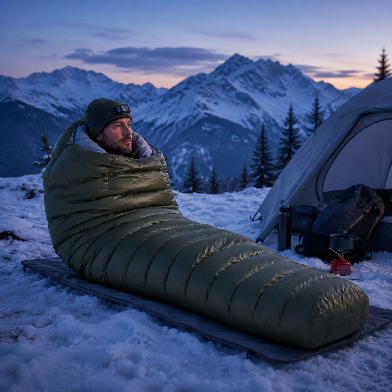 Sac de couchage randonnee grand froid Passion Randonnee, vue de face.
