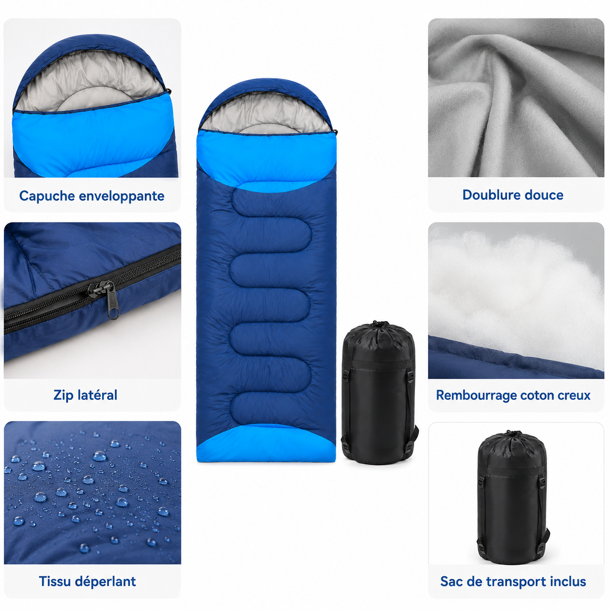 Sac de couchage trekking grand froid Passion Randonnee replie compact.