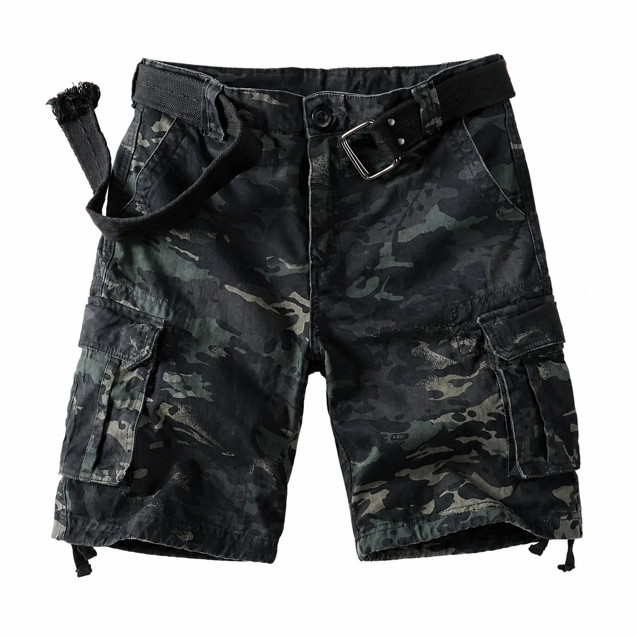 Short de randonnee camouflage Passion Randonnee, vue de face, leger et respirant.