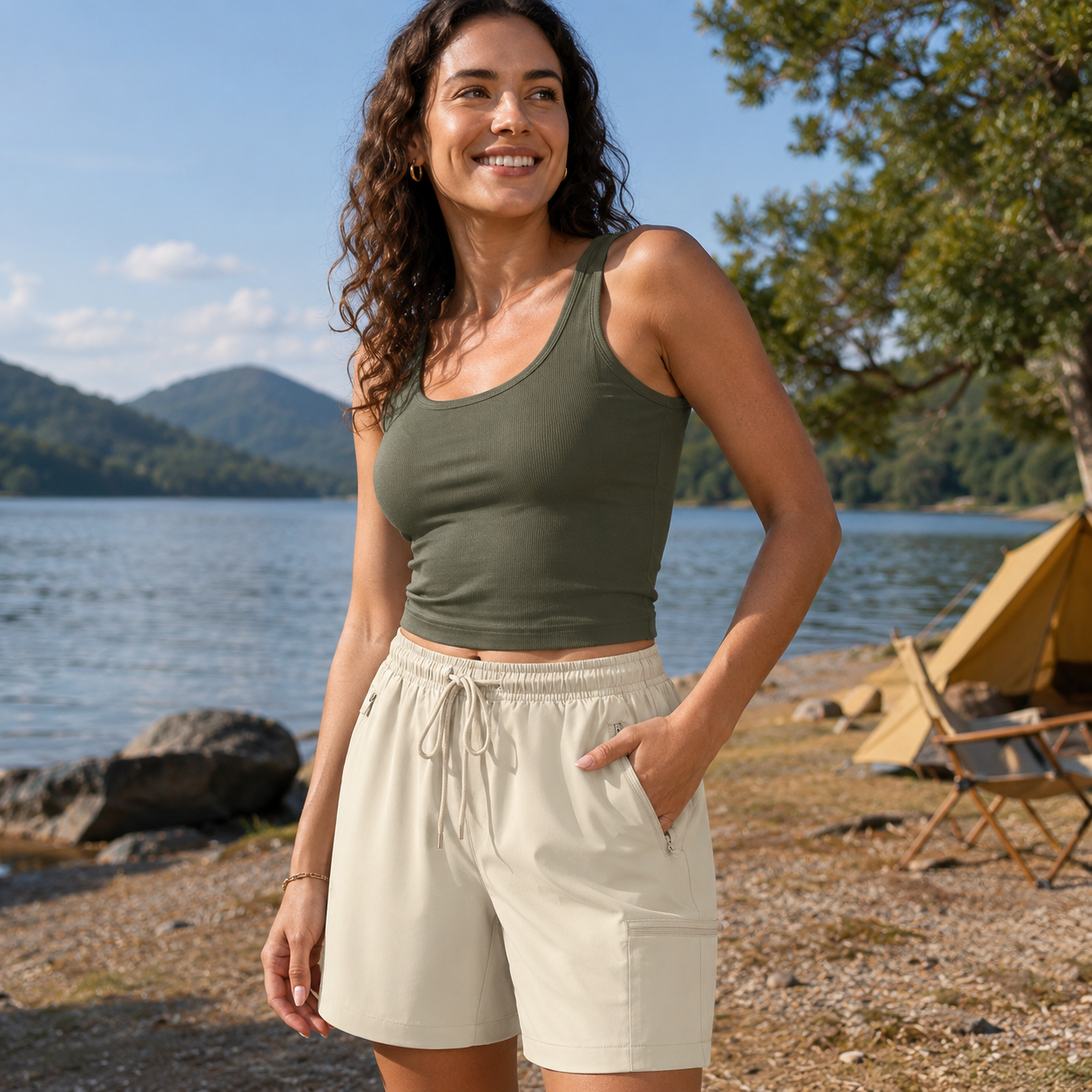 Profil du short de randonnee femme respirant Passion Randonnee.