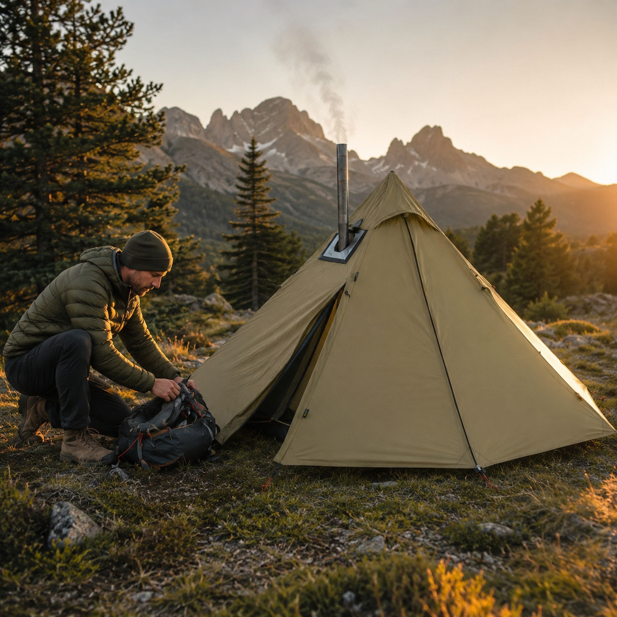 Tente bivouac tipi Passion Randonnee en bivouac de montagne.