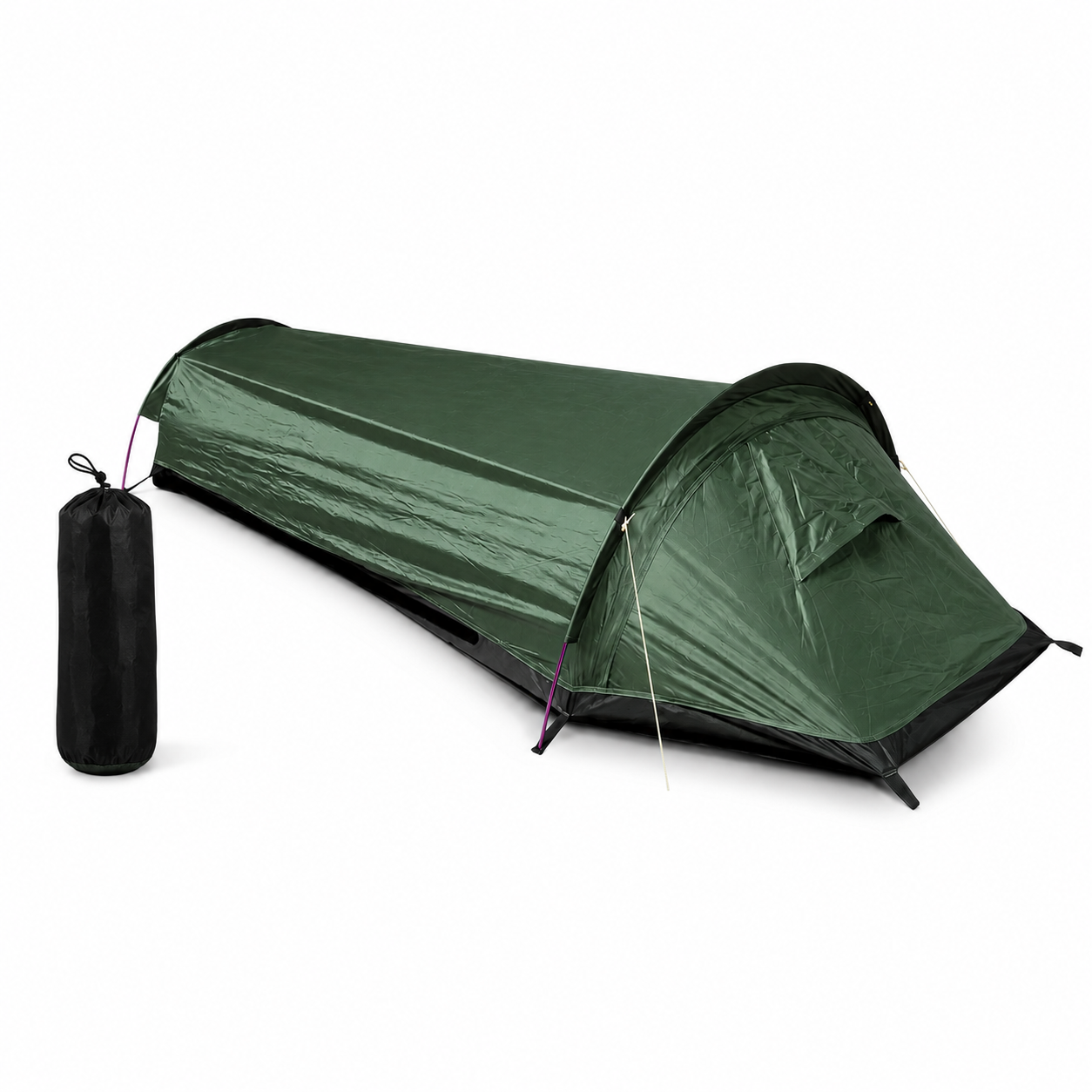 Detail de l'entree de la tente bivouac ultralegere 1 personne Passion Randonnee.