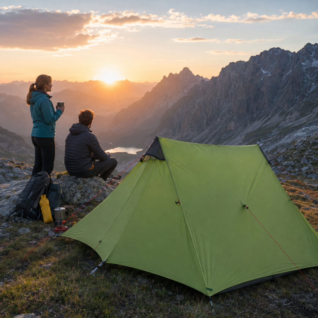 Tente bivouac ultralegere 2 personnes trekking Passion Randonnee, vue de face.
