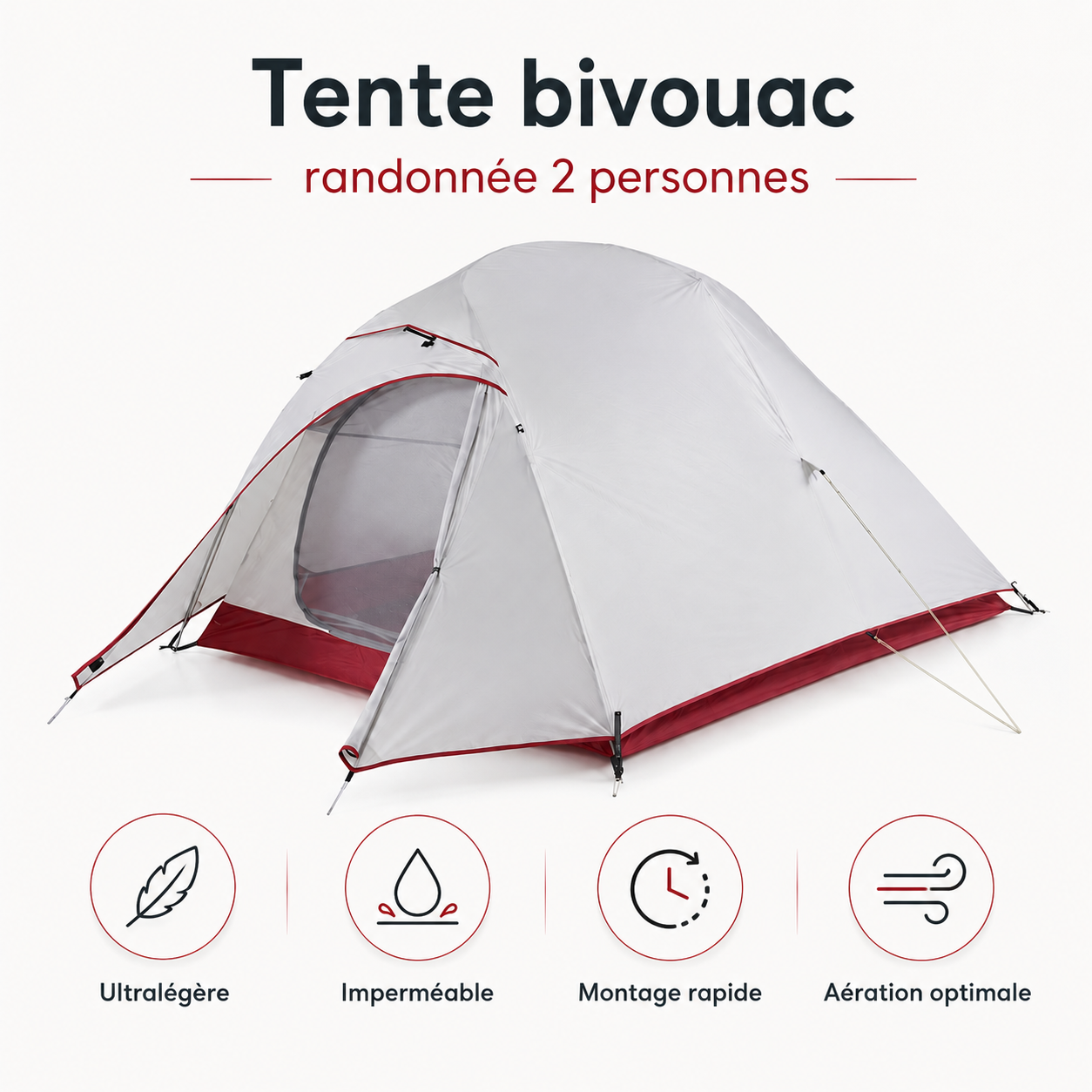 Tente bivouac ultralegere 3 saisons Passion Randonnee repliee dans son sac.